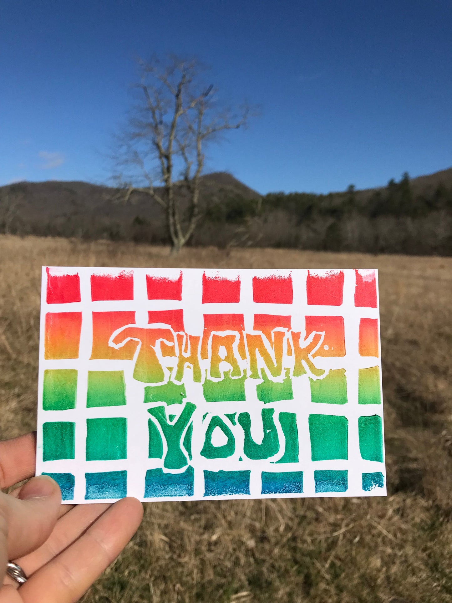 Rainbow Block Thank You